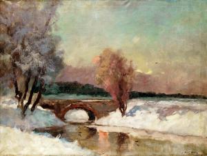PADLY Aladar 1881-1949,Winter riverbank,Nagyhazi galeria HU 2018-09-25