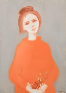 PADOA Laura 1907-1972,Ritratto di fanciulla con fiori arancio,Casa d'Aste Arcadia IT 2024-01-23