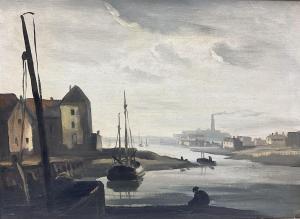 PADWICK Philip Hugh 1876-1958,Industrial Dock Scene,Duggleby Stephenson (of York) UK 2022-08-05