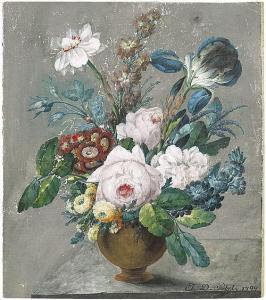 PAETZEL Johann Daniel,Stilleben mit Iris, Narzissen und Rosen,1799,Galerie Bassenge DE 2014-11-28