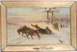 PAEVSKI ivan,Snow landscape with men returning from,19th century,Auktionshaus Dr. Fischer 2009-11-12