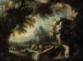PAGANO Michele 1697-1732,A classical landscape with a waterfall and figures,Christie's GB 2010-12-08