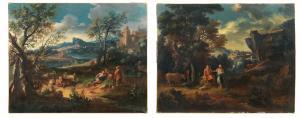 PAGANO Michele,Herdsmen in a rocky landscape; and Shepherds resti,Palais Dorotheum 2021-12-16
