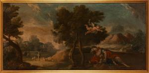 PAGANO Michele 1697-1732,Paesaggio con Agar e l'angelo,Wannenes Art Auctions IT 2023-09-25