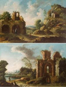PAGANO Michele 1697-1732,Paesaggio con ruderi e figure,Blindarte IT 2022-11-30