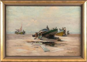 PAGE Edward A 1850-1928,Beached boats,Eldred's US 2023-07-28