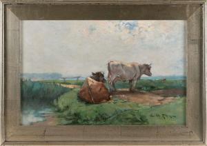 PAGE Edward A 1850-1928,Cattle grazing,Eldred's US 2023-07-28