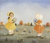 PAGE Graham Seaton Dudley,Two young girls wearingsunbonnets holding flower b,Eldred's 2006-08-03