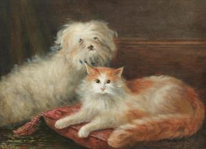 PAGE Henry Maurice 1845-1908,Study of a Terrier and a Cat,1875,Bonhams GB 2023-11-08