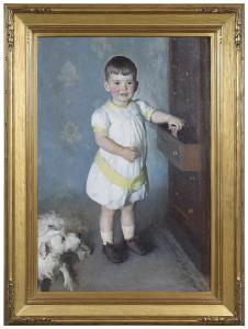 PAGE Marie Danforth 1869-1940,Little Boy with his Dog,1918,Brunk Auctions US 2021-04-08