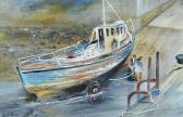 PAGE William J,ON THE SLIPWAY, GREEN CASTLE, DONEGAL,Ross's Auctioneers and values IE 2016-02-24