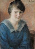 PAGET Maude 1874-1967,Untitled - Young Woman in Blue Dress,Levis CA 2007-11-18