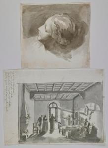 PAGHINI Domenico 1778-1850,Coppia di disegni raffiguranti studio di test,Capitolium Art Casa d'Aste 2021-07-08