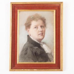 PAGLIANO Eleuterio 1826-1903,Ritratto della moglie,1896,Wannenes Art Auctions IT 2023-12-11