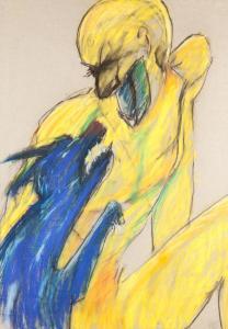 PAHLISCH Nicolas 1959,L'homme jaune et le chien bleu,1985,Dogny Auction CH 2011-04-12