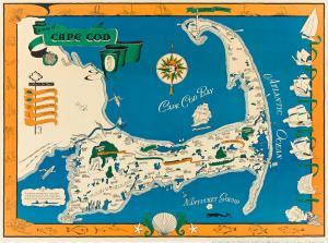 PAIGE PAUL,A MAP OF CAPE COD,1940,Swann Galleries US 2021-08-05