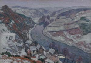 PAILLER Henri 1876-1954,Le moulin Barrat et la Creuse sous la neige,1902,Rossini FR 2023-03-30