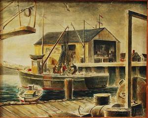 PAILTHORPE Robert 1900-1900,Fishing Wharf.,1951,Skinner US 2015-04-02