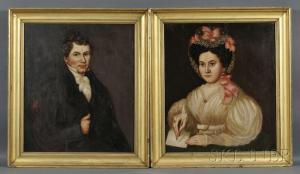PAINE Suzzana 1792-1862,Pair of Portraits of a Young Husband,1840,Skinner US 2012-03-04