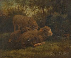 PAIRPOINT Nellie 1897-1914,Sheep Resting,Skinner US 2012-07-18