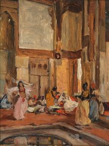 PAJA JOVANOVIC Pavle 1859-1957,In the Harem, sketch,Palais Dorotheum AT 2023-05-02