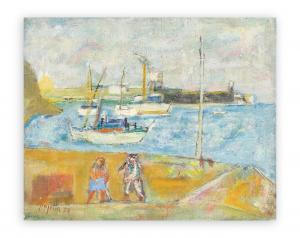 PAJETTA Guido Paolo 1898-1987,Lavoratori sulla spiaggia con barche sull,1952,Borromeo Studio d'Arte 2024-03-19