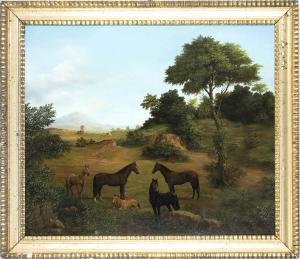 PAJEVIC Vladimir 1948,paesaggio con cavalli,1993,Bertolami Fine Arts IT 2023-03-02