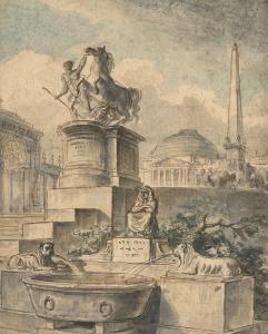 PAJOU Augustin 1730-1809,Caprice architectural à la fontain,Artcurial | Briest - Poulain - F. Tajan 2023-09-26