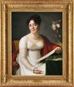 PAJOU Jacques Augustin C,Portrait d\’Anne-Ernestine Panckoucke, son pinceau,1819,Osenat 2019-12-08