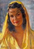 PAL Gyoroky 1900-1900,Sárga fátylas ifjú hölgy portréja,Nagyhazi galeria HU 2013-03-26