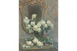 PALAZZOLI C 1900-1900,STILL LIFE WITH WHITE ROSES AND PEARLS,1931,Babuino IT 2015-07-07