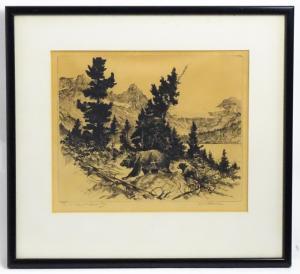 PALENSKE Reinhold H 1884-1954,A mountain scene with bears,Claydon Auctioneers UK 2023-12-30