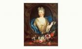 PALING Isaak 1630-1719,portrait de jeune femme dans un œil-de-bœuf, tenan,1710,Libert FR 2002-12-04