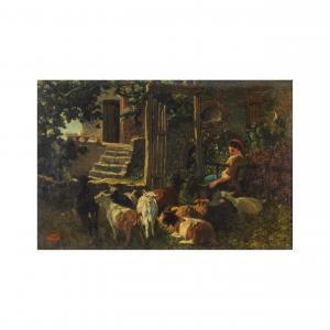 PALIZZI Giuseppe 1812-1888,La bergère et ses chèvres,Cornette de Saint Cyr FR 2024-02-21
