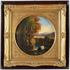 PALIZZI Nicola 1820-1870,Paesaggio con bue,Gregory's IT 2024-01-24