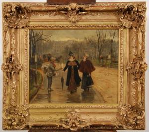 PALLARÉS ALLUSTANTE Joaquín 1853-1935,Au Parc Monceau,1900,Brussels Art Auction BE 2018-10-09