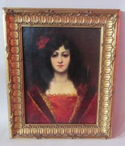 PALLARES 1900-1900,Jeune femme à la robe rouge,Loizillon FR 2018-03-17