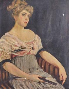 PALLIER Raymond 1800-1900,Jeune femme à l'éventail,1911,Mercier & Cie FR 2020-03-01