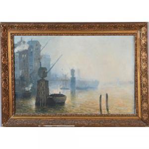 PALLIER Raymond 1800-1900,Port anglais dans la brume,Herbette FR 2017-04-30