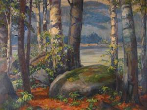 PALLISER Robert 1900-1900,Hudson River Landscape with Birch Trees,Litchfield US 2012-07-11