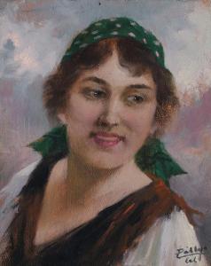 PALLYA Celesztin 1864-1948,Girl,Vltav CZ 2023-09-21