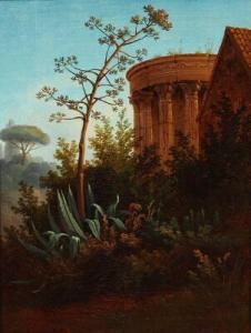PALM Gustaf Wilhelm,View from the Temple of Vesta at Tivoli,1857,Bruun Rasmussen 2022-01-03