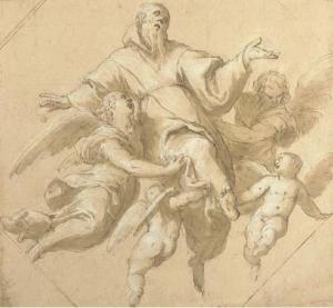 PALMA IL GIOVANE Jacopo Negretti 1544-1628,L'apothéose d'un moine,Christie's GB 2005-03-17