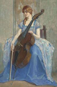 PALMER Alfred 1877-1951,Francesca, the artist's daughter and her Viola da ,Christie's GB 2019-07-11