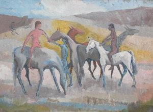 PALMER Frederick 1936-2010,Riders and horses in a landscape,1955,Rosebery's GB 2012-09-18