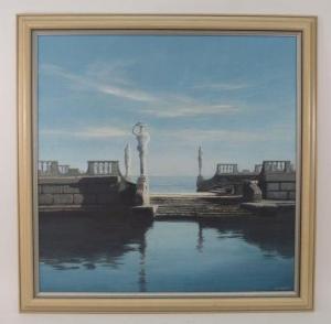 PALMER Jim 1949,Vizcaya scene of stone barge,1978,Hood Bill & Sons US 2020-02-18
