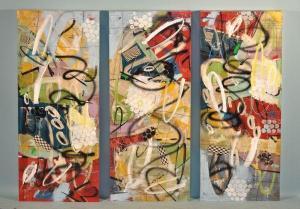 PALMER John,TRYPTIC ABSTRACT OIL ON BOARD PAINTING,Lewis & Maese US 2012-12-12