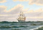 PALMER Otto 1800-1900,Dreimastiges Segelschiff, dänisch beflaggt, in vol,Zeller DE 2024-04-04