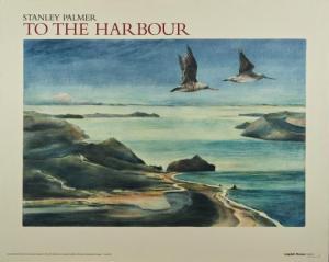 PALMER Stanley 1936,A pair of godwits flew high above the harbour entrance,2006,Webb's NZ 2024-01-23