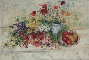 PALMERO José 1898,Table de fleurs et de fruits,Gros-Delettrez FR 2020-06-09